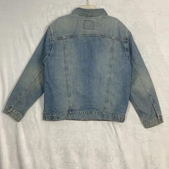 Levi's Standard Trucker Jacket Mens XL Blue Denim 70507 Distressed Classic - Picture 6 of 8